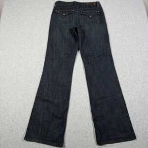 Vintage Y2K Christopher Blue Dark Wash Stretch Bootcut Jeans Size 8 Flap Pocket